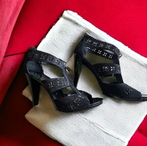 Michael Kors Berkley floral T strap heels